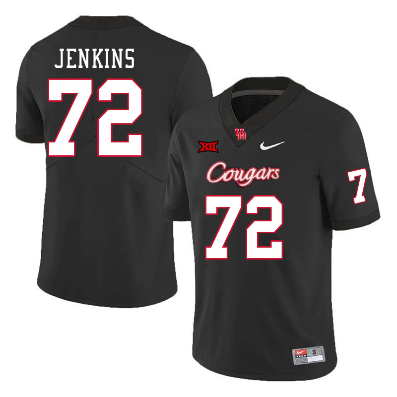 Men #72 Tank Jenkins Houston Cougars Big 12 XII College Football Jerseys Stitched-Black